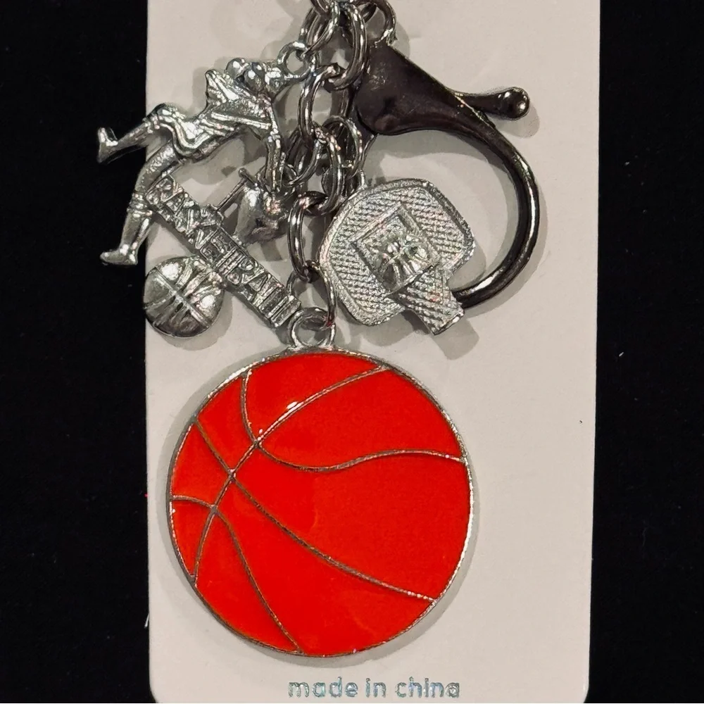 BAG CHARM NWT Basketball Charm Keychain Gold Tone